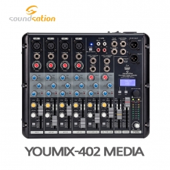 SOUNDSATION YOUMIX-402 MEDIA  8채널 오디오믹서 블루투스 USB플레이어 멀티이벡터